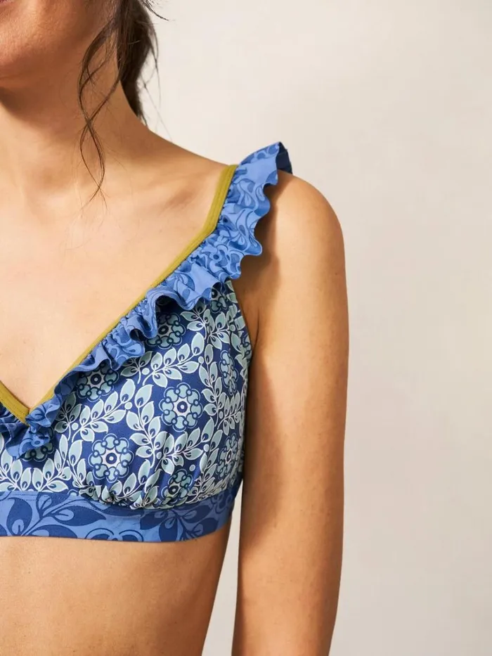 Women SWIMWEAR White Stuff Beth Bikini Top Blue Multi Women SWIMWEAR White Stuff Beth Bikini Top Blue Multi