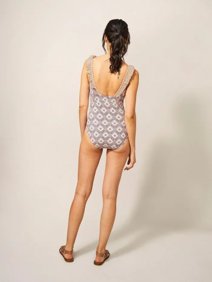 Women SWIMWEAR White Stuff Beth High Leg Swimsuit Pink Multi Women SWIMWEAR White Stuff Beth High Leg Swimsuit Pink Multi