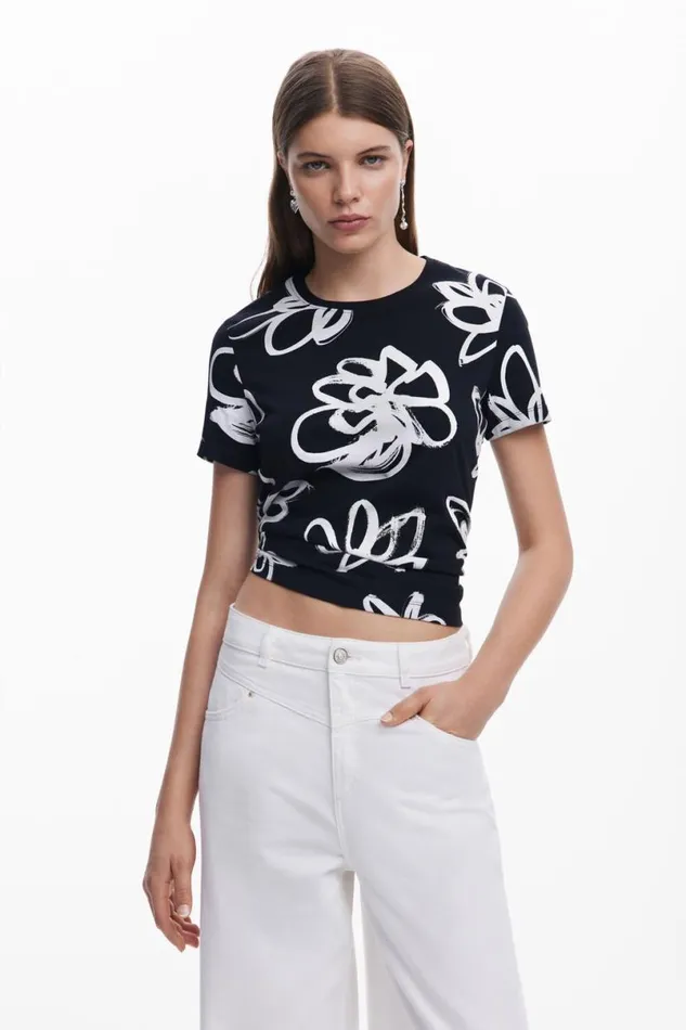 Women Tshirts Desigual Large Flower Tshirt