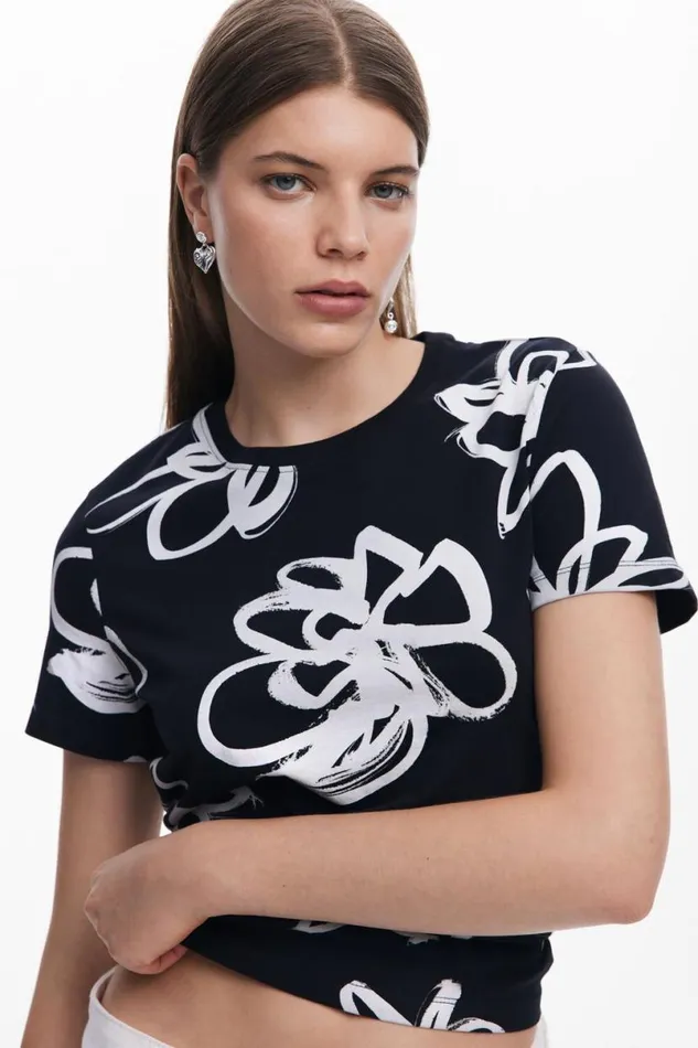 Women Tshirts Desigual Large Flower Tshirt