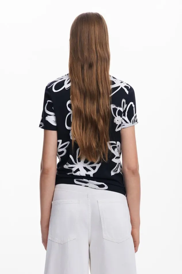 Women Tshirts Desigual Large Flower Tshirt