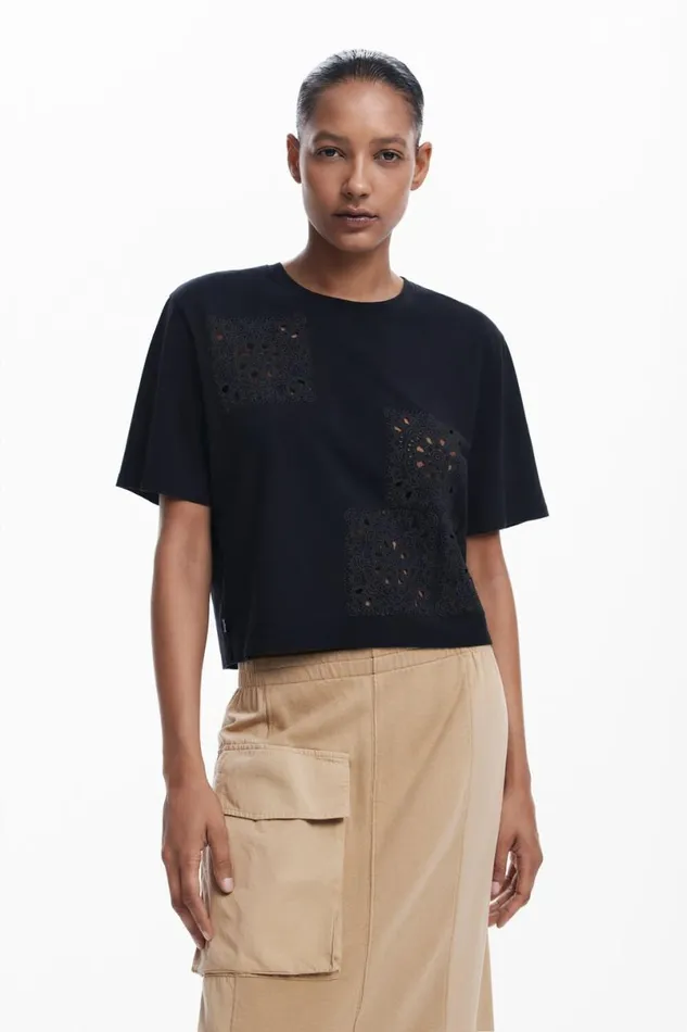 Women Tshirts Desigual Plain Tshirt Details