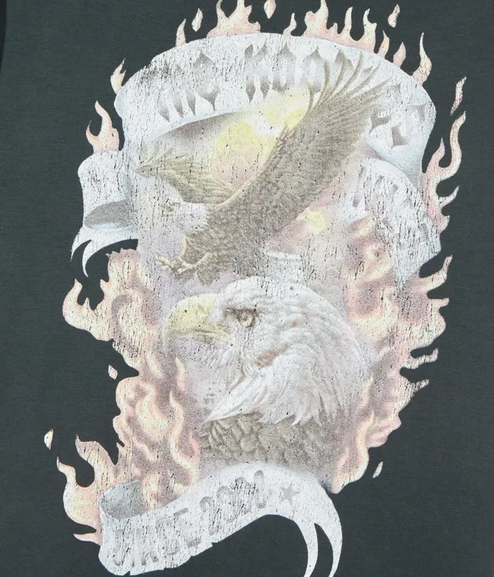 Women Tshirts THE KOOPLES Black Eagles On Fire Serigraphy Tshirt Women Tshirts THE KOOPLES Black Eagles On Fire Serigraphy Tshirt