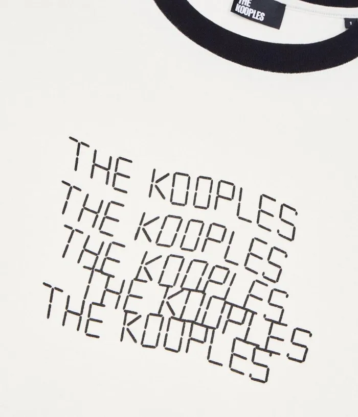 Women Tshirts THE KOOPLES Ecru TK Waves Serigraphy Tshirt Women Tshirts THE KOOPLES Ecru TK Waves Serigraphy Tshirt