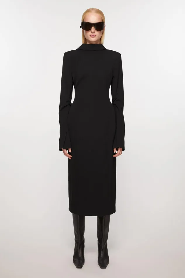 Women Tailored Long Sleeve Dress Black Acne Studios Dresses