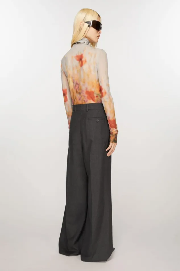 Women Tailored Wrap Trousers Grey Acne Studios Trousers