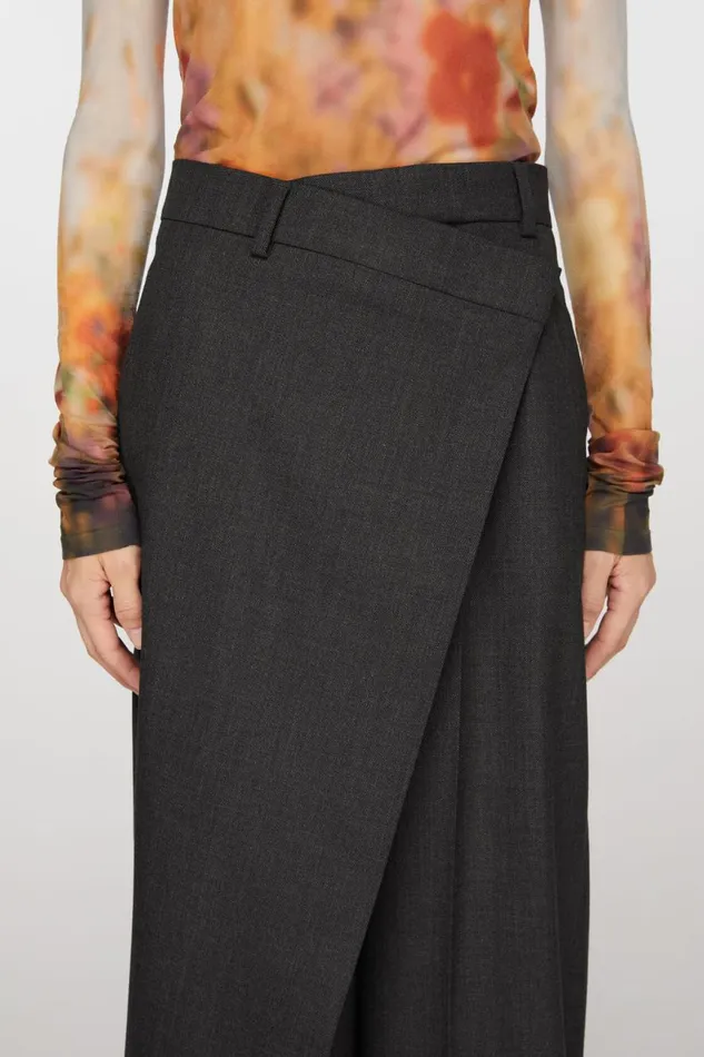 Women Tailored Wrap Trousers Grey Acne Studios Trousers