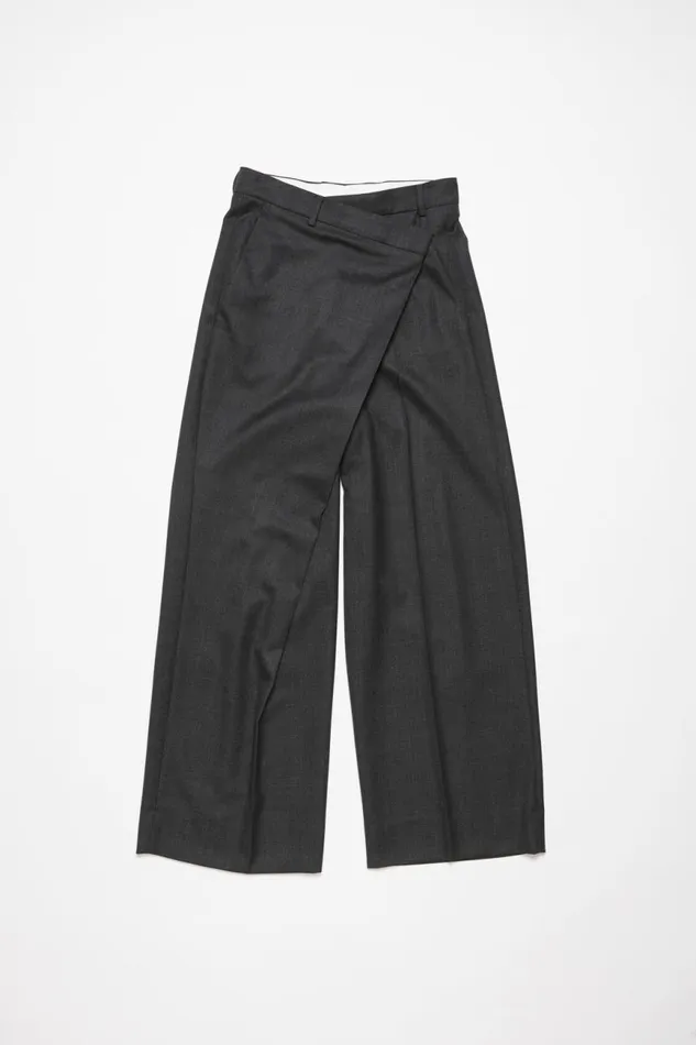 Women Tailored Wrap Trousers Grey Acne Studios Trousers