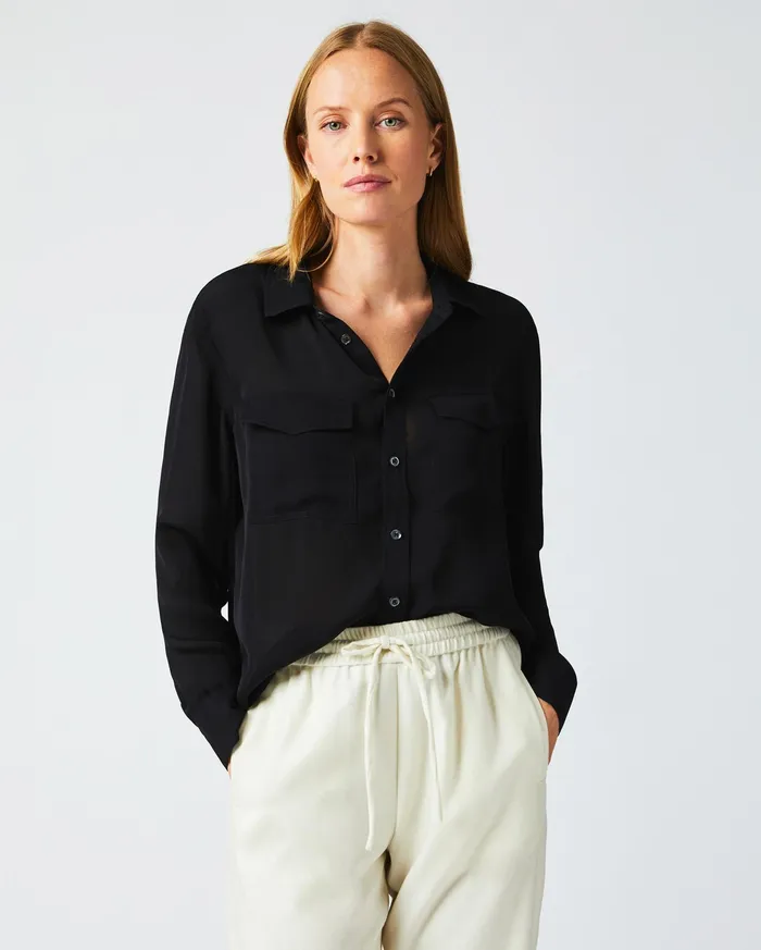 Women The Utility Shirt Black Billy Reid Tops