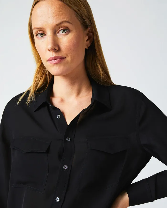 Women The Utility Shirt Black Billy Reid Tops