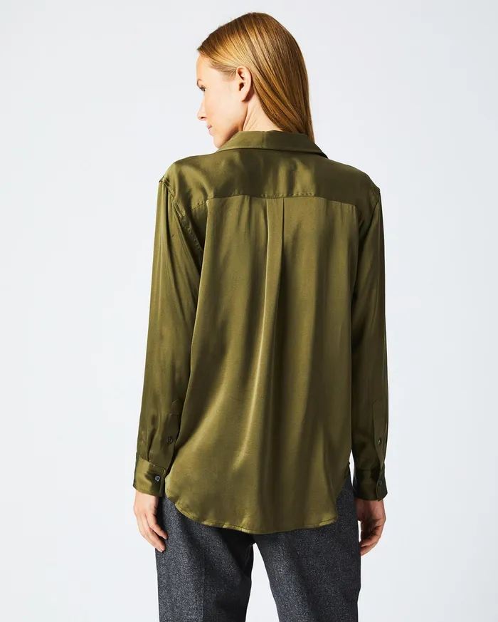 Women The Utility Shirt Burnt Olive Billy Reid Tops