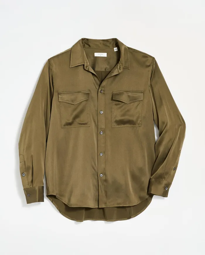 Women The Utility Shirt Burnt Olive Billy Reid Tops