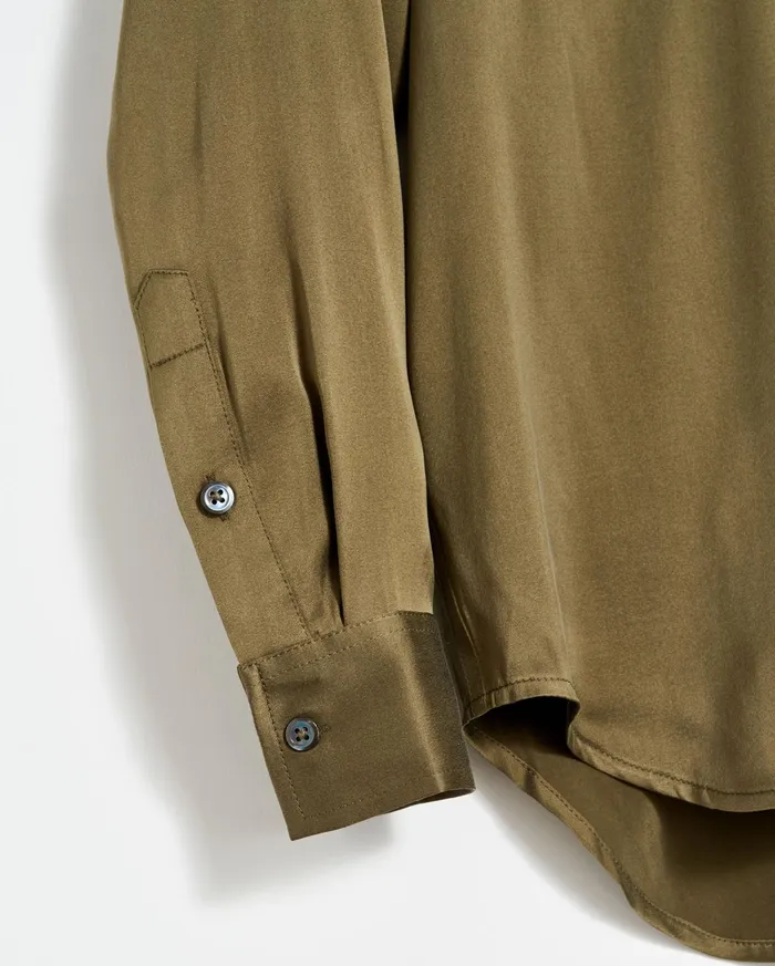 Women The Utility Shirt Burnt Olive Billy Reid Tops