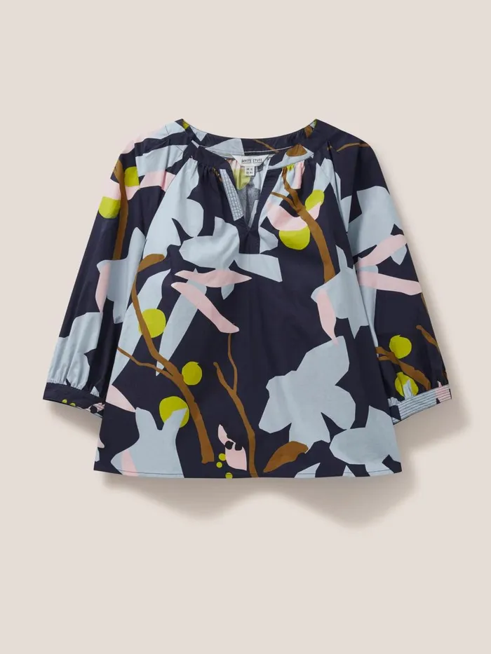 Women TOPS and TEES White Stuff Jemima Cotton Top Navy Multi Women TOPS and TEES White Stuff Jemima Cotton Top Navy Multi