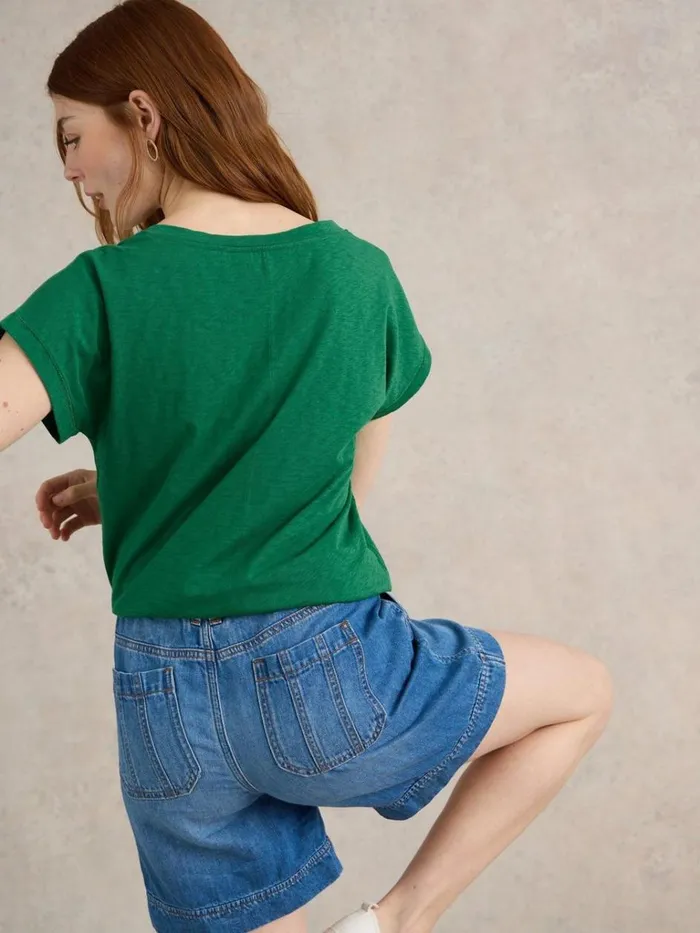 Women TOPS and TEES White Stuff NELLY COTTON NOTCH NECK TEE Mid Green Women TOPS and TEES White Stuff NELLY COTTON NOTCH NECK TEE Mid Green