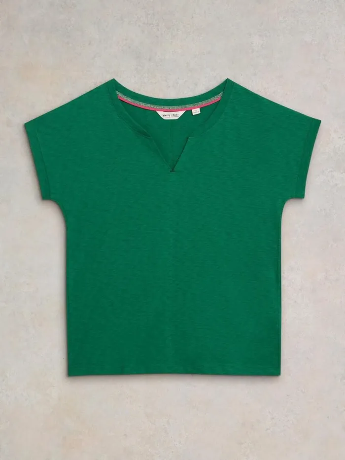 Women TOPS and TEES White Stuff NELLY COTTON NOTCH NECK TEE Mid Green Women TOPS and TEES White Stuff NELLY COTTON NOTCH NECK TEE Mid Green