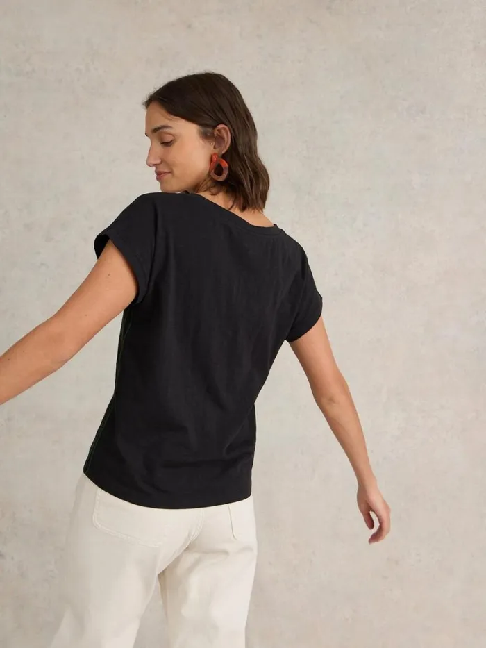 Women TOPS and TEES White Stuff NELLY COTTON NOTCH NECK TEE Pure Black Women TOPS and TEES White Stuff NELLY COTTON NOTCH NECK TEE Pure Black