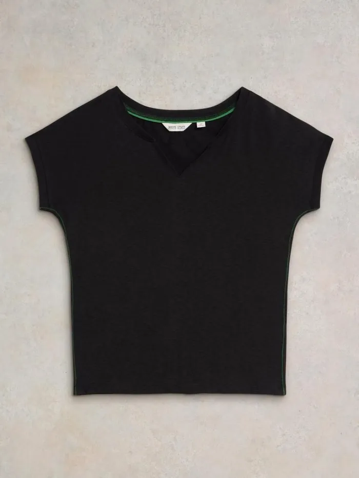 Women TOPS and TEES White Stuff NELLY COTTON NOTCH NECK TEE Pure Black Women TOPS and TEES White Stuff NELLY COTTON NOTCH NECK TEE Pure Black