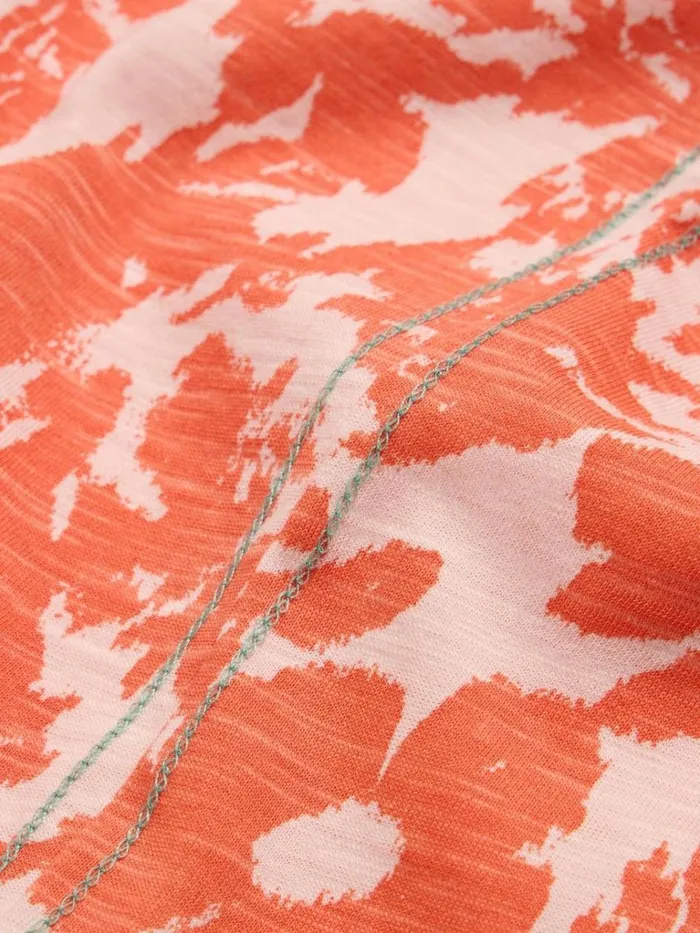 Women TOPS and TEES White Stuff NELLY NOTCH NECK COTTON TEE Orange Print Women TOPS and TEES White Stuff NELLY NOTCH NECK COTTON TEE Orange Print