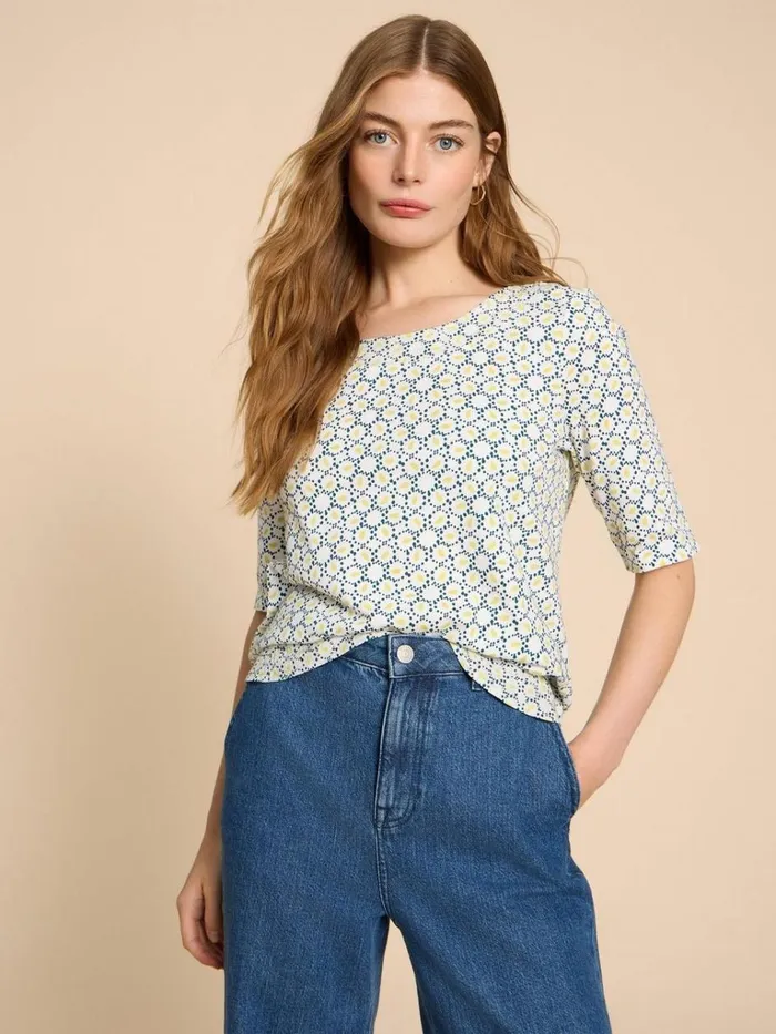 Women TOPS and TEES White Stuff WEAVER JERSEY TOP White Multi Women TOPS and TEES White Stuff WEAVER JERSEY TOP White Multi