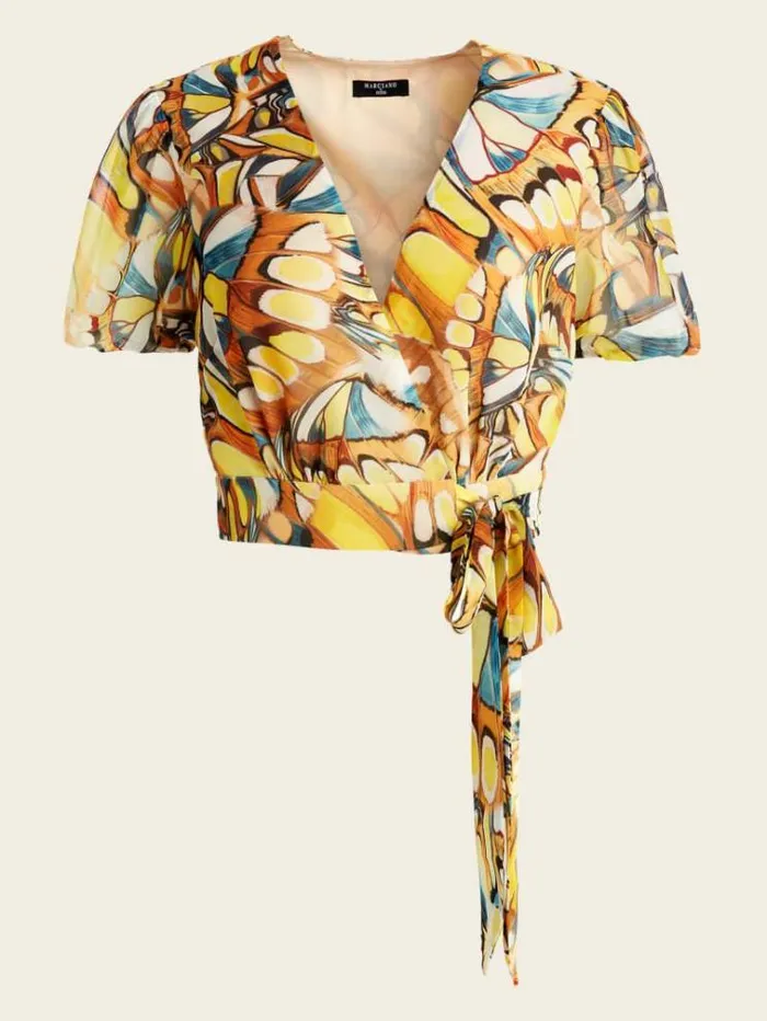 Women Tops And Sweaters Marciano Golden Wing Top Golden Wing Print Women Tops And Sweaters Marciano Golden Wing Top Golden Wing Print