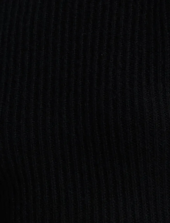 Women Tops BCBG Feather Cuff Knit Top Black