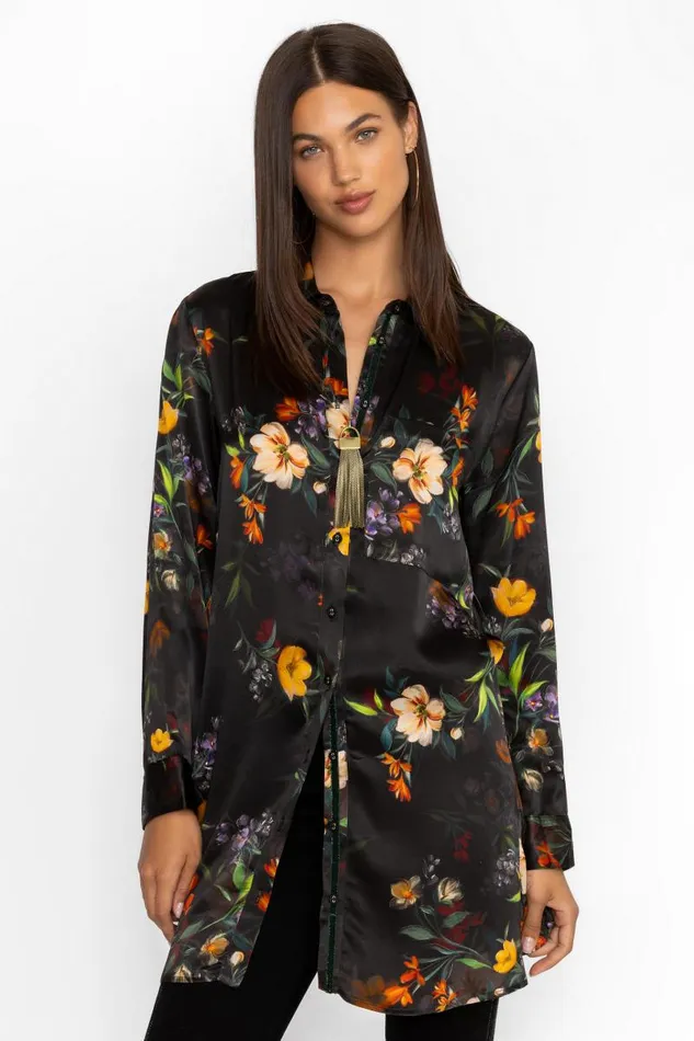 Women Tops Johnny Was BUTTON DETAIL SWING TUNIC DRESS Villa Noire