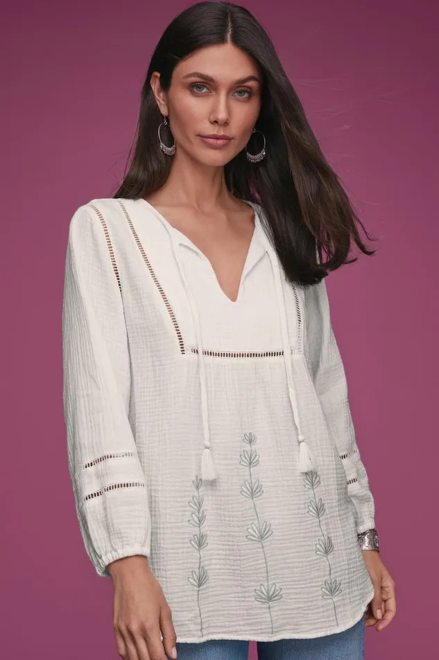 Women Tops Johnny Was GAUZE TUNIC Natural Women Tops Johnny Was GAUZE TUNIC Natural