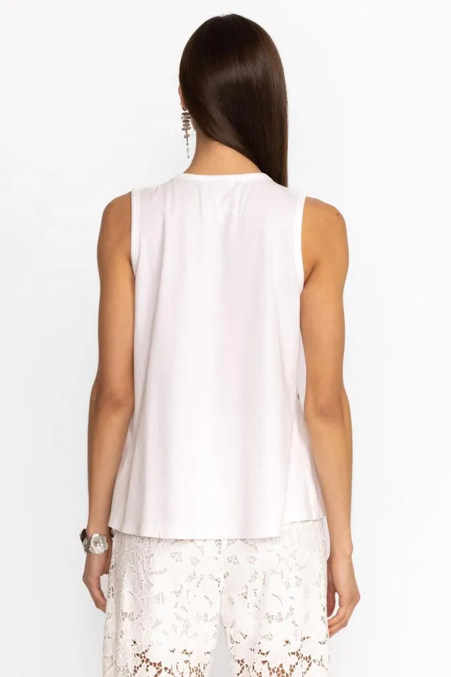 Women Tops Johnny Was HAWAII KNIT TANK White Women Tops Johnny Was HAWAII KNIT TANK White