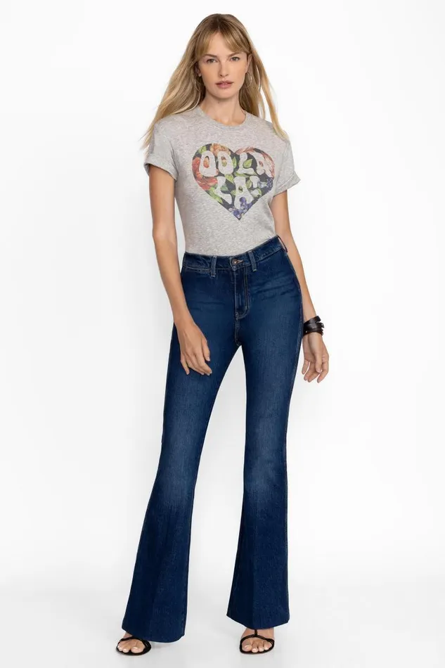 Women Tops Johnny Was HEART OOLALA TEE Heather Grey Women Tops Johnny Was HEART OOLALA TEE Heather Grey