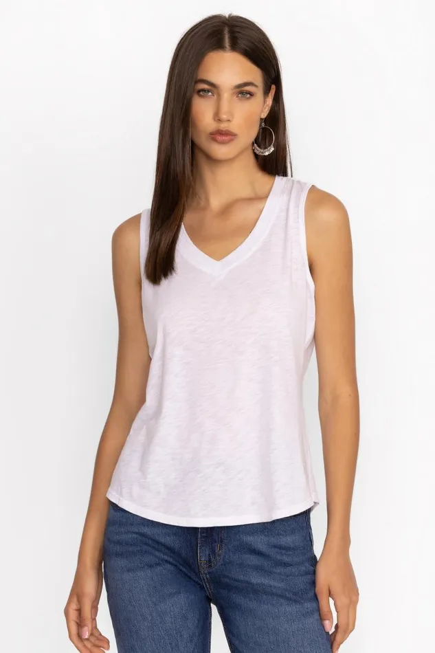 Women Tops Johnny Was SLUB JERSEY HI LOW TANK Bright White Women Tops Johnny Was SLUB JERSEY HI LOW TANK Bright White
