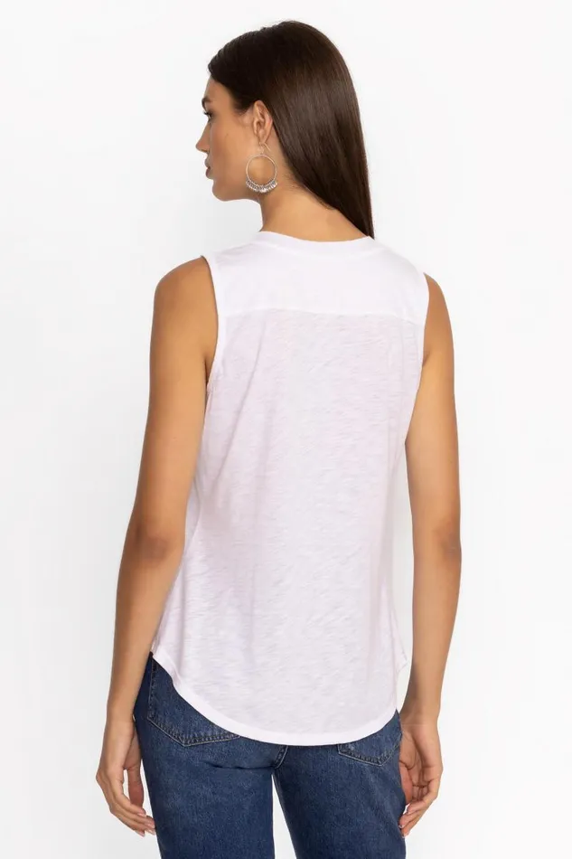 Women Tops Johnny Was SLUB JERSEY HI LOW TANK Bright White Women Tops Johnny Was SLUB JERSEY HI LOW TANK Bright White