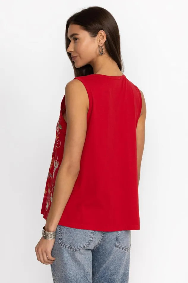 Women Tops Johnny Was TEXAS KNIT TANK Racer Red Women Tops Johnny Was TEXAS KNIT TANK Racer Red