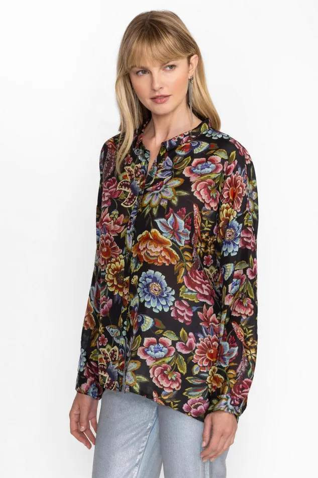 Women Tops Johnny Was THE AUDREY OVERSIZED BLOUSE Antiqua Flower Print Women Tops Johnny Was THE AUDREY OVERSIZED BLOUSE Antiqua Flower Print