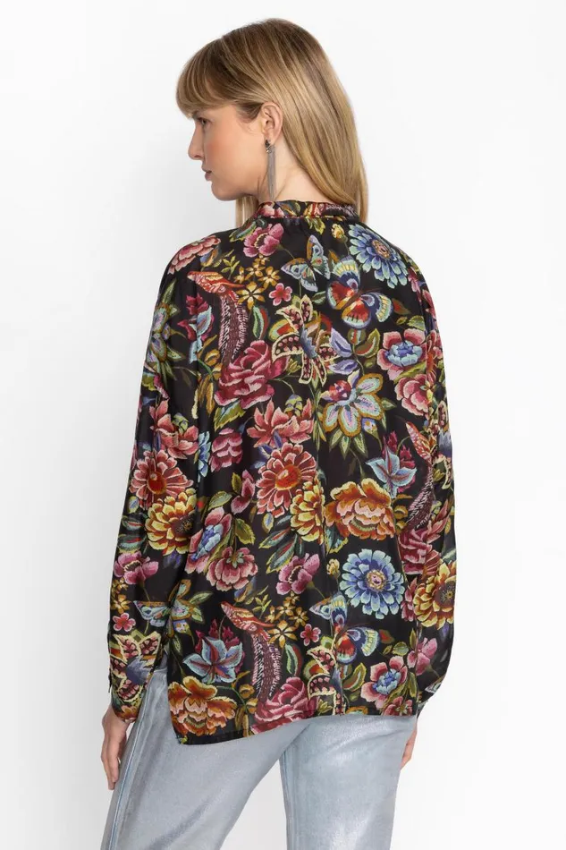 Women Tops Johnny Was THE AUDREY OVERSIZED BLOUSE Antiqua Flower Print Women Tops Johnny Was THE AUDREY OVERSIZED BLOUSE Antiqua Flower Print
