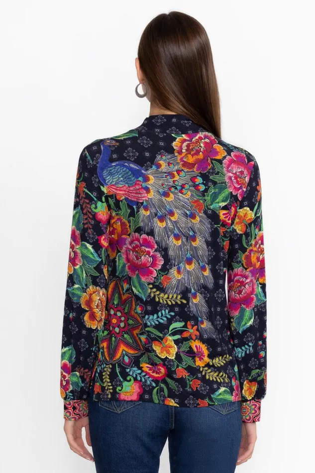 Women Tops Johnny Was THE JANIE FAVORITE PUFF SLEEVE MOCK NECK Darnahta Scarf Print Women Tops Johnny Was THE JANIE FAVORITE PUFF SLEEVE MOCK NECK Darnahta Scarf Print