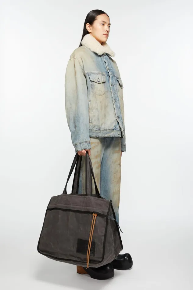Women Tote Bag Greyblack Acne Studios Bags