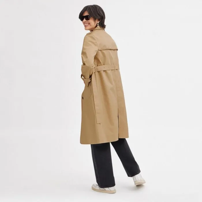 Women Trench With Braided Detail Khaki Coach Jackets and Outerwear