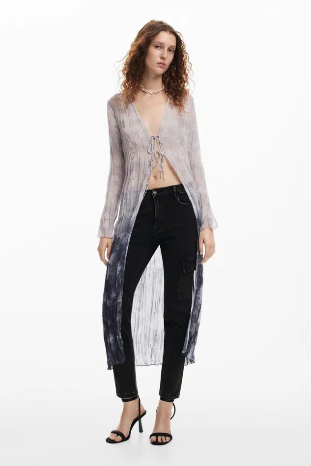 Women Trousers Desigual Straight Cargo Jeans