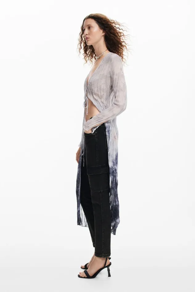 Women Trousers Desigual Straight Cargo Jeans