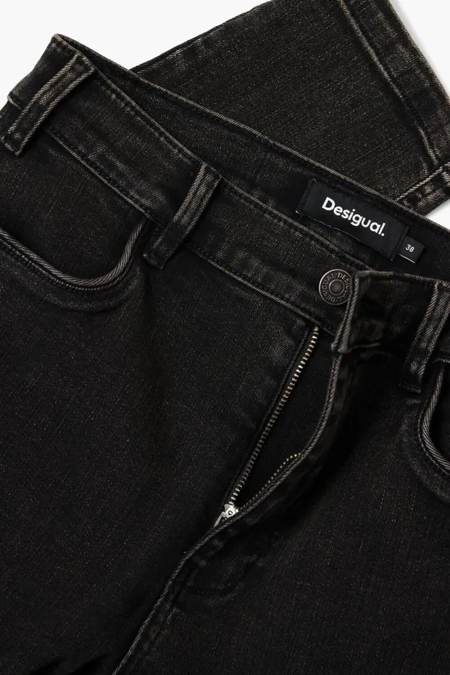 Women Trousers Desigual Straight Cargo Jeans