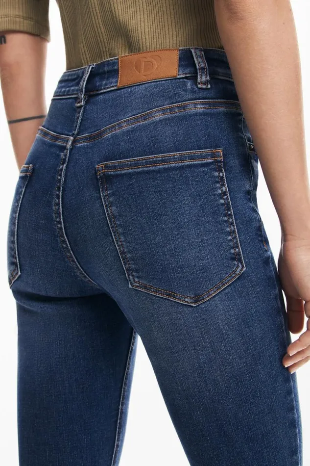 Women Trousers Desigual Straight Jeans With Plain Pockets