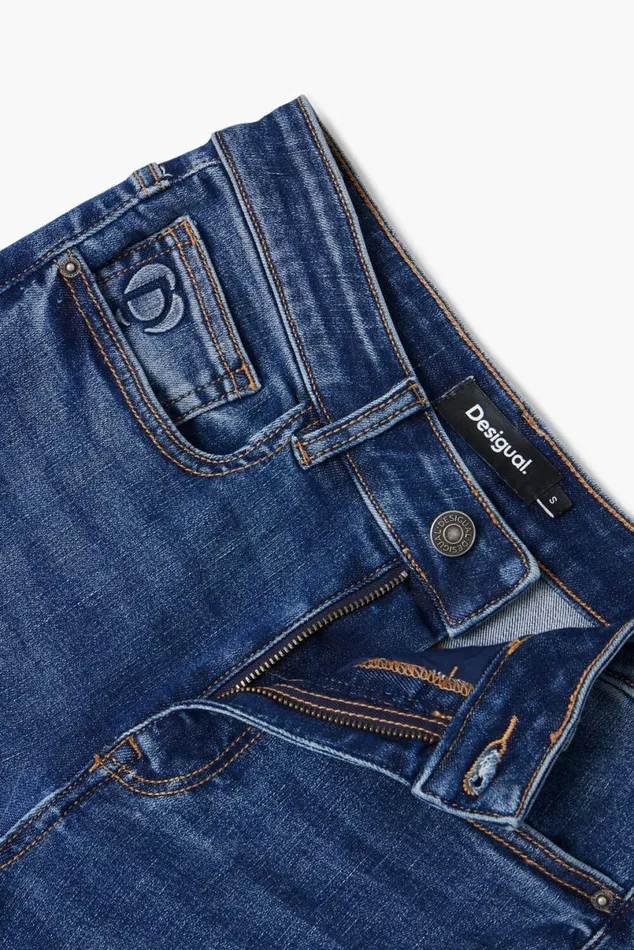 Women Trousers Desigual Straight Jeans With Plain Pockets