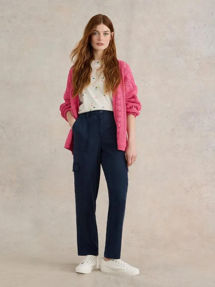 Women TROUSERS White Stuff Arlo Tencel Cargo Trouser Dark Navy