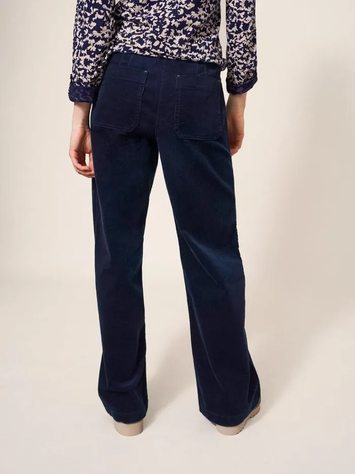 Women TROUSERS White Stuff Belle Cord Wide Leg Dark Navy Women TROUSERS White Stuff Belle Cord Wide Leg Dark Navy