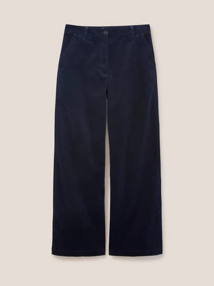 Women TROUSERS White Stuff Belle Cord Wide Leg Dark Navy Women TROUSERS White Stuff Belle Cord Wide Leg Dark Navy