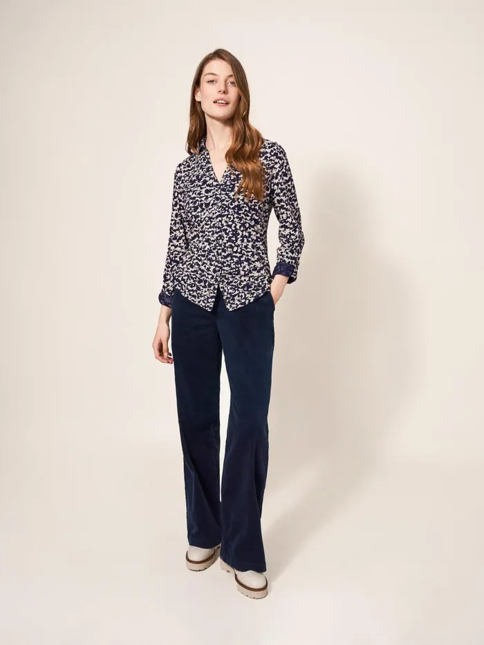 Women TROUSERS White Stuff Belle Cord Wide Leg Dark Navy Women TROUSERS White Stuff Belle Cord Wide Leg Dark Navy