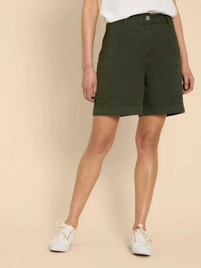Women TROUSERS White Stuff Carlie Cargo Shorts Khaki Green Women TROUSERS White Stuff Carlie Cargo Shorts Khaki Green