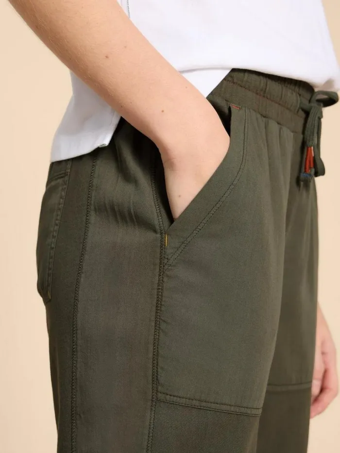 Women TROUSERS White Stuff Jersey Ava Jogger Khaki Green Women TROUSERS White Stuff Jersey Ava Jogger Khaki Green