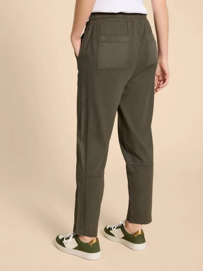 Women TROUSERS White Stuff Jersey Ava Jogger Khaki Green Women TROUSERS White Stuff Jersey Ava Jogger Khaki Green